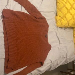 Burgundy Burt orange sweater